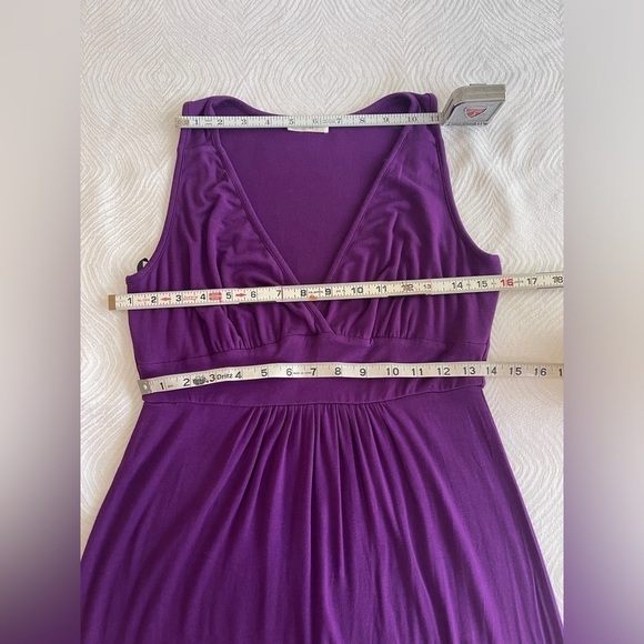 Loveappella Women's Purple Rayon VNeck
Sleeveless Casual Long Maxi Dress Size PM - Picture 4 of 12